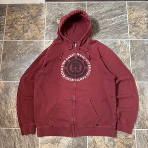 Element Skate Water Fire Earth Wind Full Zip Hoodie Medium To Large